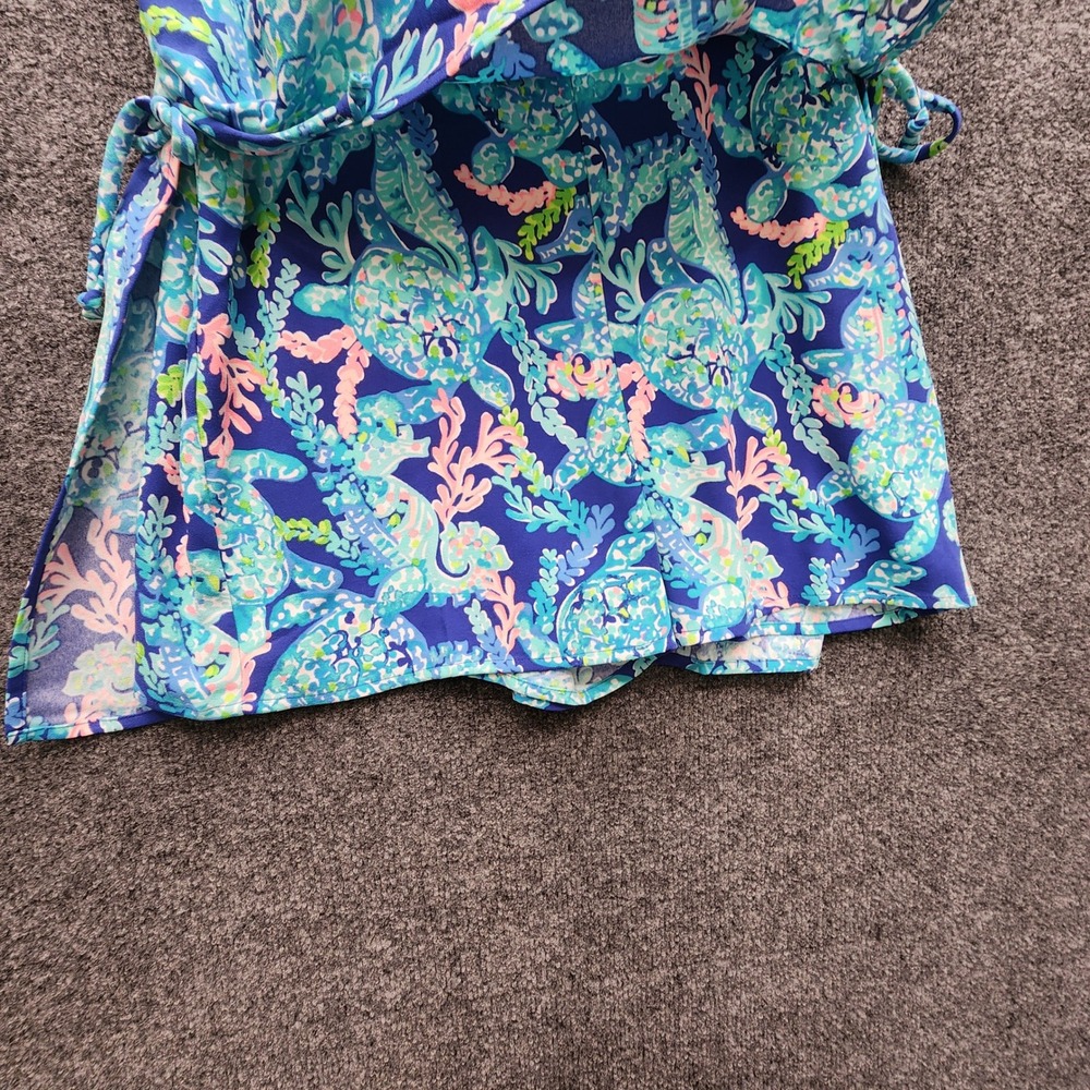 NWT Lilly Pulitzer Zoya Ruffle Sea Turtle Print Skort Romper Resort Size 8 - Picture 4 of 11